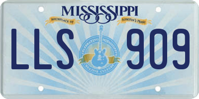 MS license plate LLS909