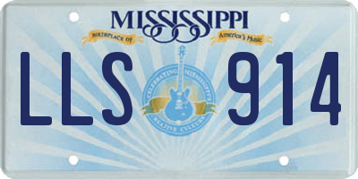 MS license plate LLS914
