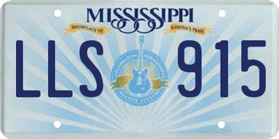 MS license plate LLS915