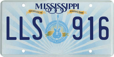 MS license plate LLS916
