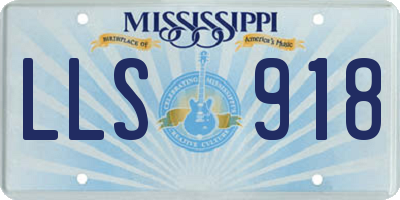 MS license plate LLS918
