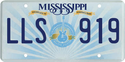 MS license plate LLS919
