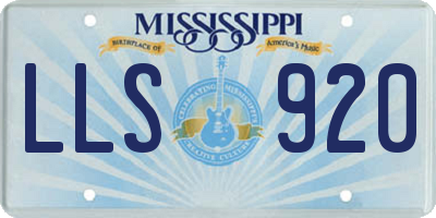 MS license plate LLS920
