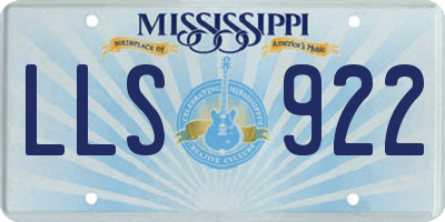 MS license plate LLS922