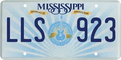 MS license plate LLS923