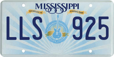 MS license plate LLS925