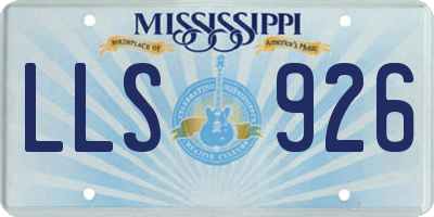 MS license plate LLS926