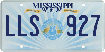 MS license plate LLS927