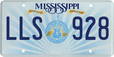 MS license plate LLS928
