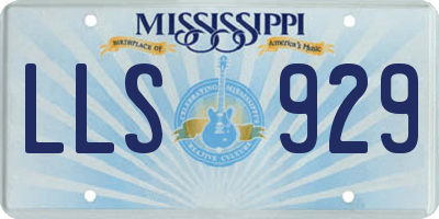 MS license plate LLS929
