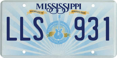 MS license plate LLS931
