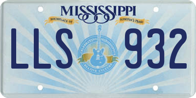 MS license plate LLS932
