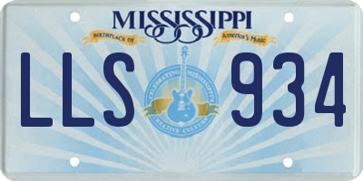 MS license plate LLS934