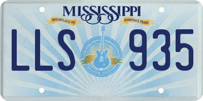 MS license plate LLS935