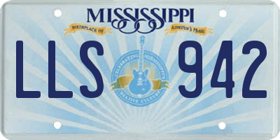 MS license plate LLS942