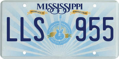 MS license plate LLS955