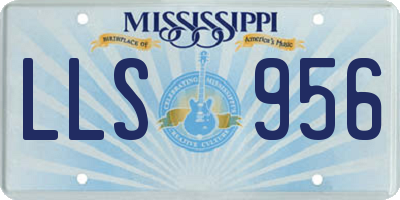 MS license plate LLS956