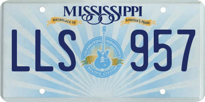 MS license plate LLS957