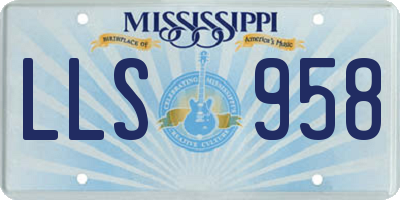 MS license plate LLS958