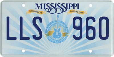 MS license plate LLS960