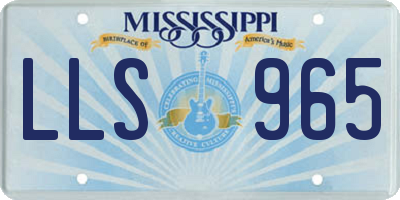 MS license plate LLS965