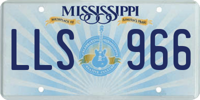 MS license plate LLS966