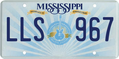MS license plate LLS967