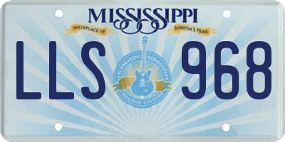 MS license plate LLS968