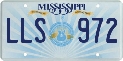 MS license plate LLS972