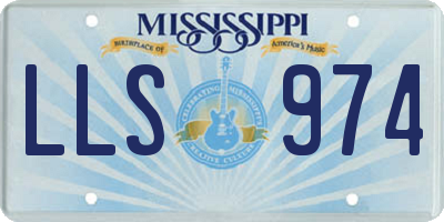 MS license plate LLS974