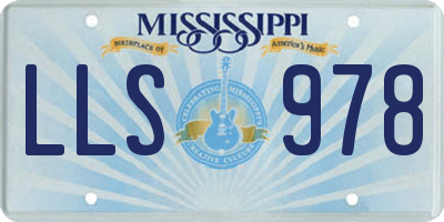 MS license plate LLS978