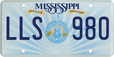 MS license plate LLS980