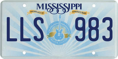 MS license plate LLS983