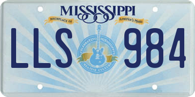 MS license plate LLS984