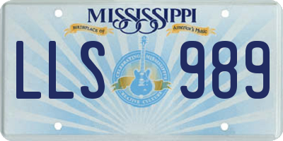 MS license plate LLS989