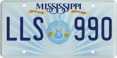 MS license plate LLS990
