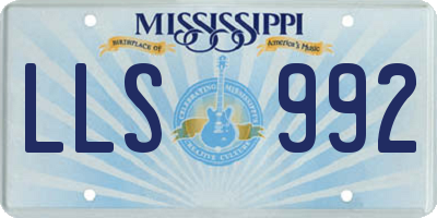 MS license plate LLS992