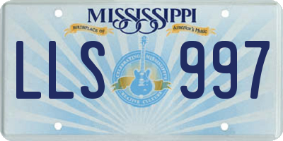 MS license plate LLS997