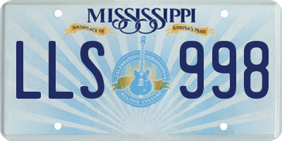 MS license plate LLS998