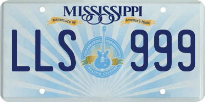 MS license plate LLS999
