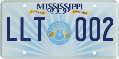 MS license plate LLT002