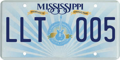 MS license plate LLT005
