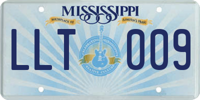 MS license plate LLT009