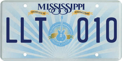 MS license plate LLT010