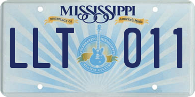 MS license plate LLT011