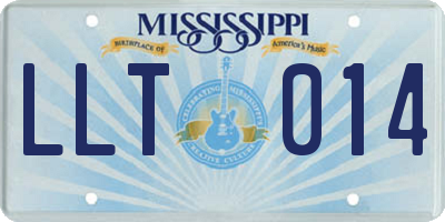 MS license plate LLT014