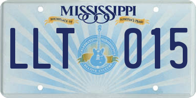 MS license plate LLT015