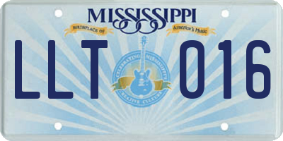 MS license plate LLT016