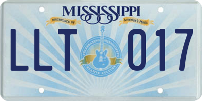MS license plate LLT017