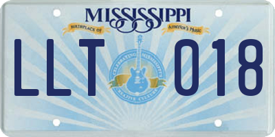 MS license plate LLT018